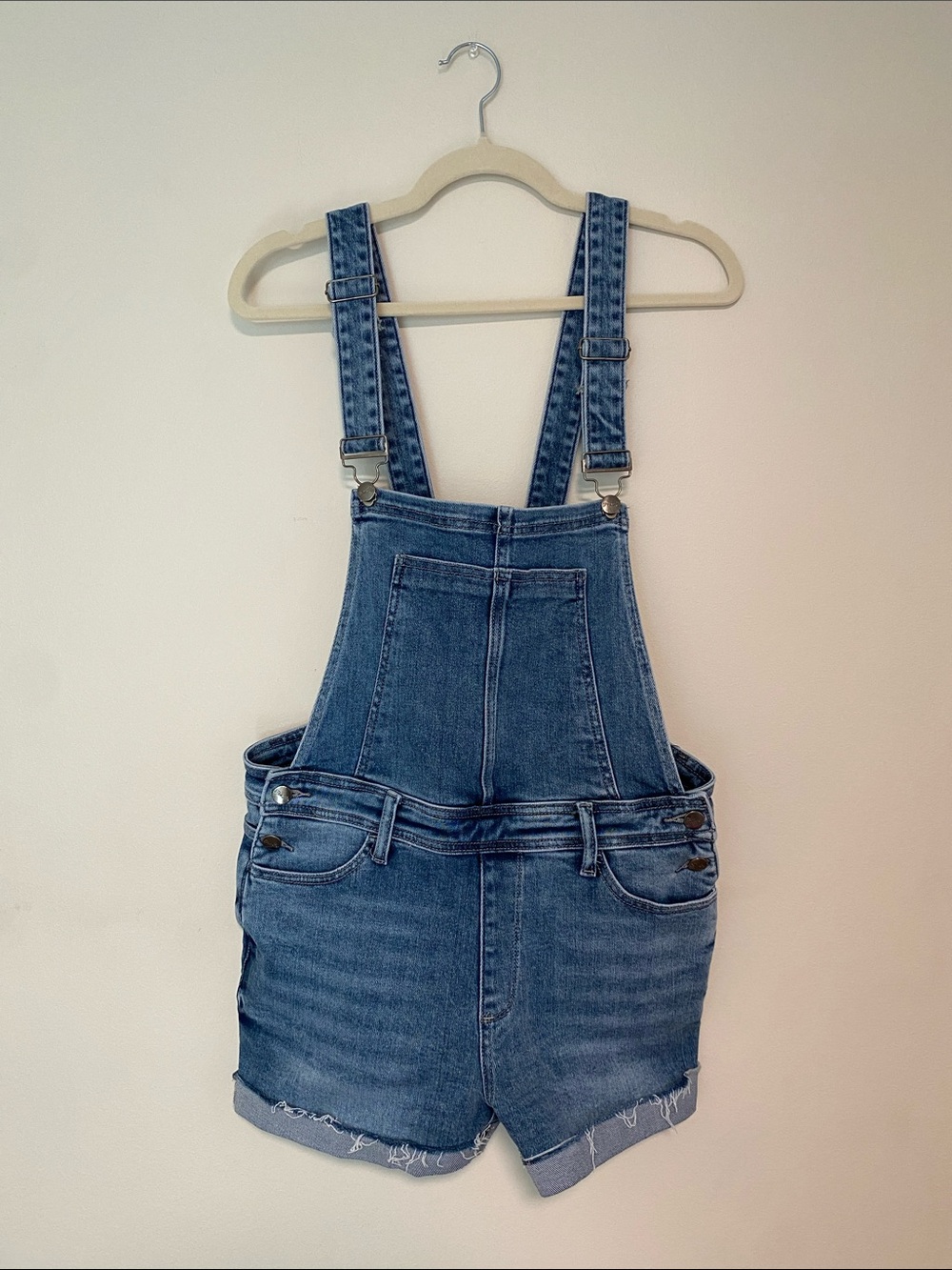 Pink Lily Blue Denim Short Overalls